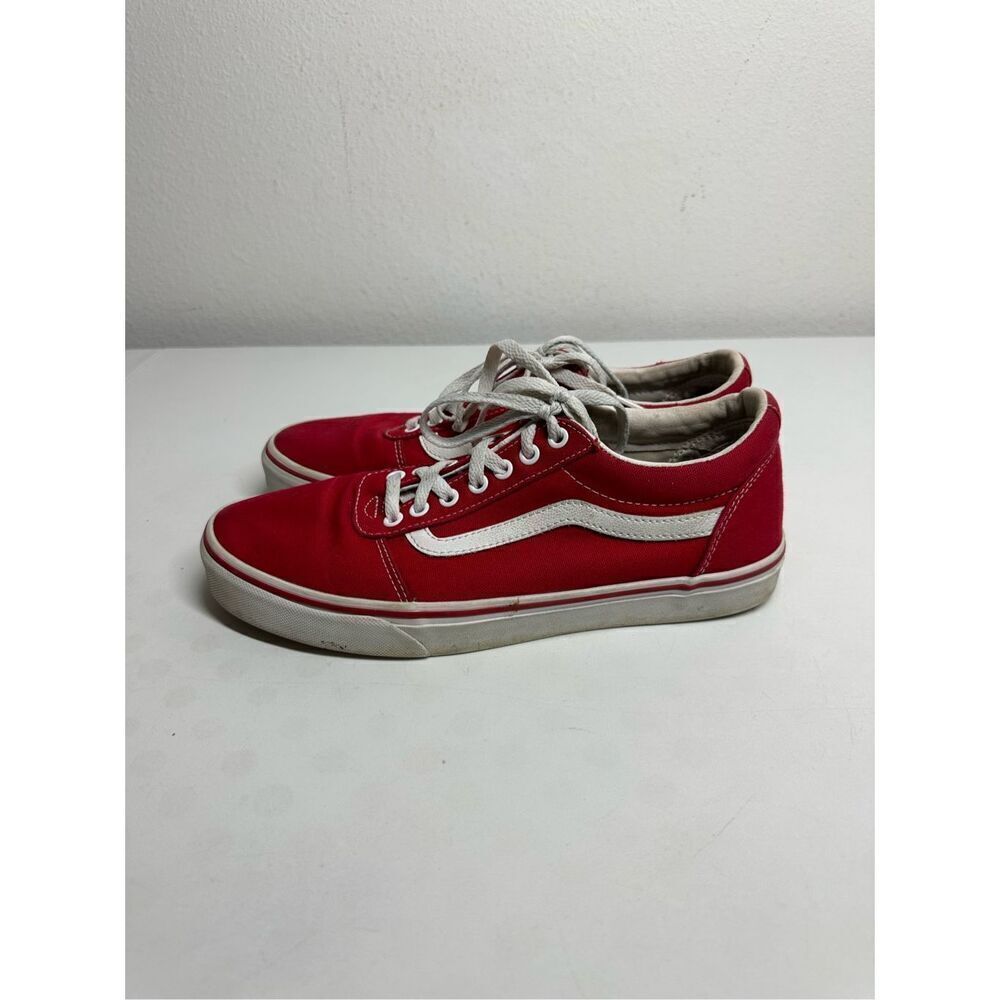 Vans Old Skool Sneakers Red Men's 9.5 Canvas Lace Up Low 500714